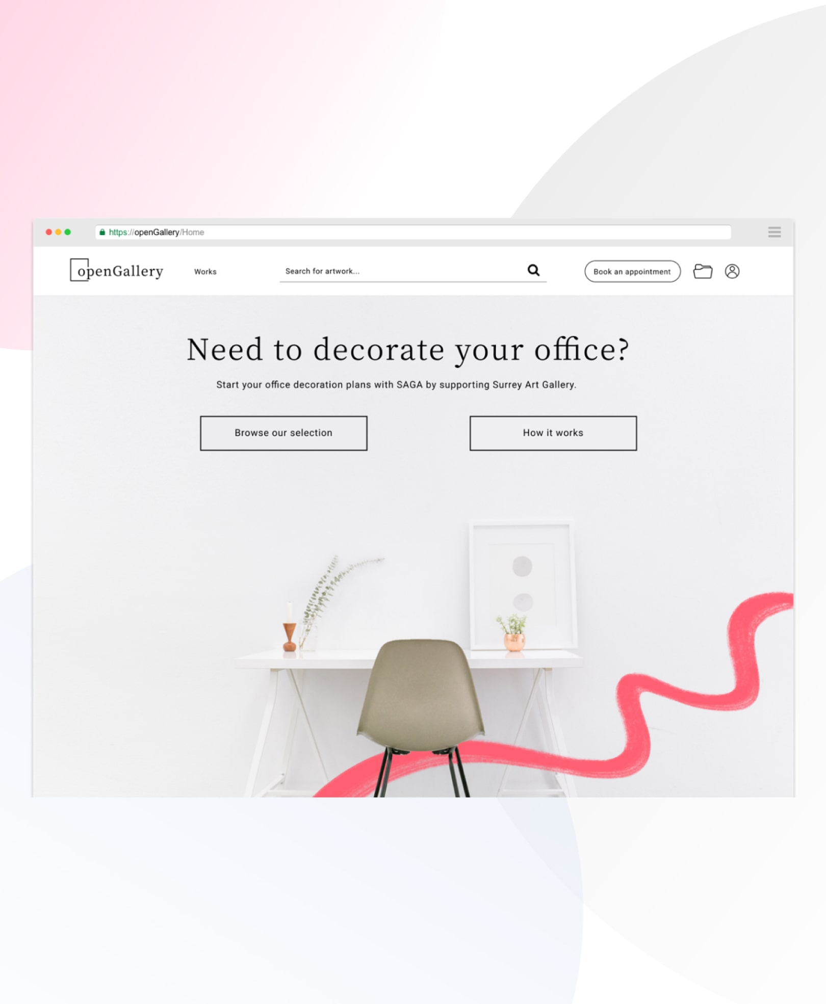over image for the concept design of openGallery